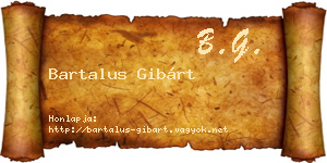 Bartalus Gibárt névjegykártya